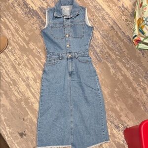 Blue Denim Midi Dress